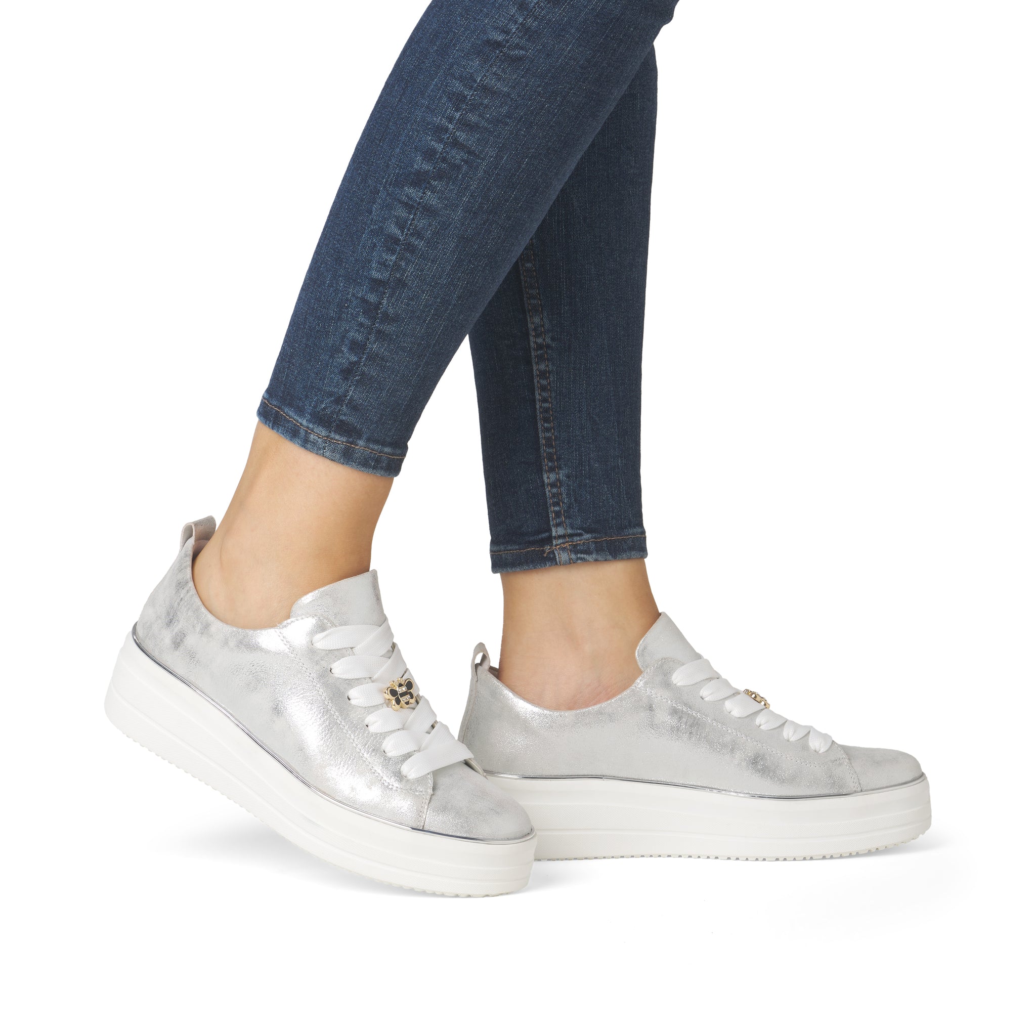 Remonte Dames Sneaker D1320-80 Blauw Wit Zilver Remonte Dames Sneaker D1320-80 Blauw Wit Zilver